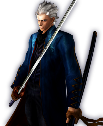 File - Vergil - Devil May Cry 3 Vergil Yamato (408x479), Png Download