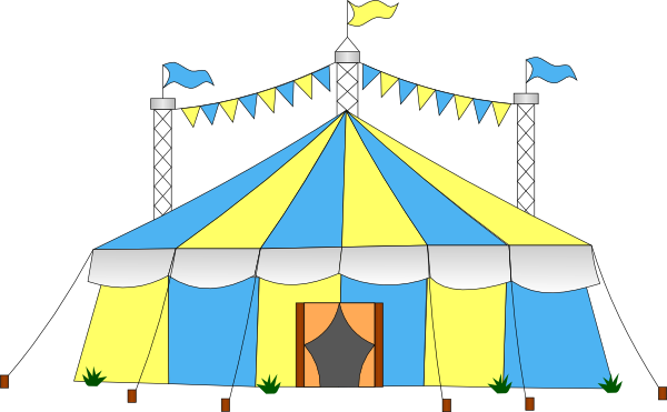 Clipart Tent Large Tent Picture - Circus Tent Public Domain (600x371), Png Download