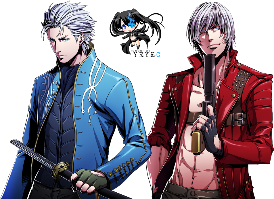Project X Zone Dante Vergil (1000x713), Png Download