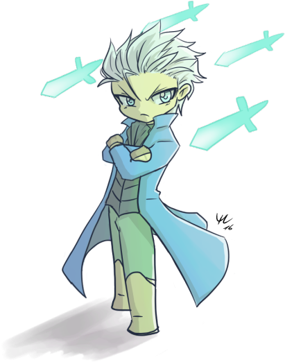 Finished My 40 Page Essay Today, Didn't Have Time To - Vergil Chibi (500x577), Png Download