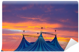 Circus Tent In A Dramatic Sunset Sky Colorful Wall - Circus (400x400), Png Download