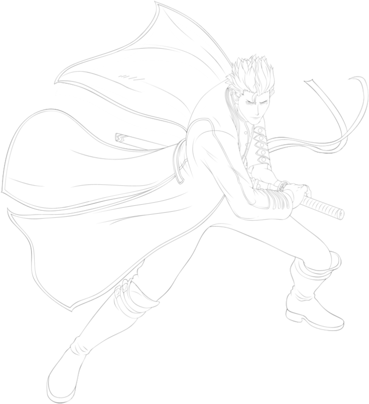 28 Collection Of Vergil Dmc Drawing - Devil May Cry Vergil Drawing (894x894), Png Download
