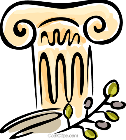 Greek Column - Greek Column Colored Clipart (432x480), Png Download