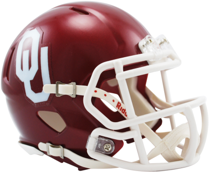Oklahoma Sooners Ncaa Speed Mini Helmet - Oklahoma Sooners Ncaa Mini Speed Football Helmet (475x429), Png Download