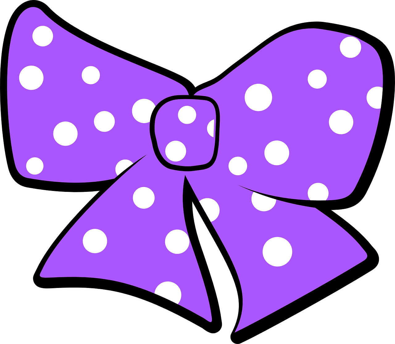 Purple Polka Dot Bow (824x720), Png Download