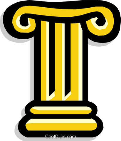 Ionic Column Greek Royalty Free Vector Clip Art Illustration - Coluna Grega Png (412x480), Png Download
