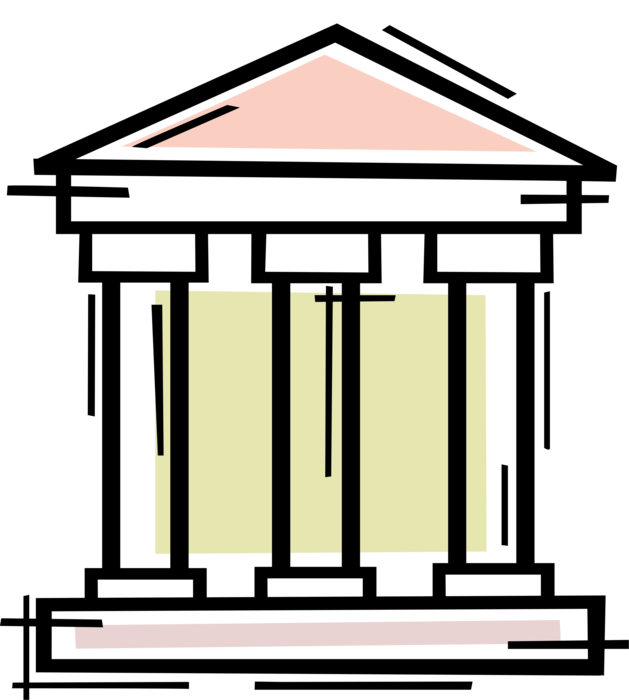 Vector Illustration Of Financial Banking Institution - Case Studies In Bank Lending (629x700), Png Download
