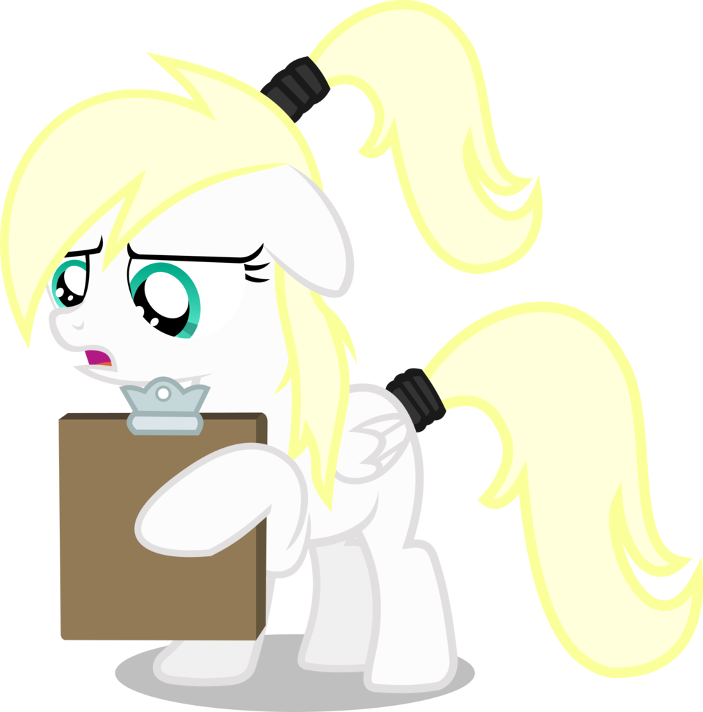 Tuesday, Aryan Pony, Blank Flank, Clipboard, Concerned, - Artist (1011x1024), Png Download