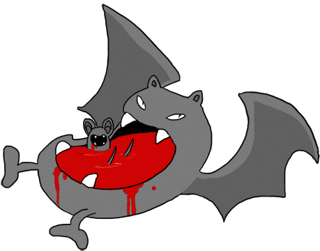 Zubat & Golbat - Cartoon (554x400), Png Download