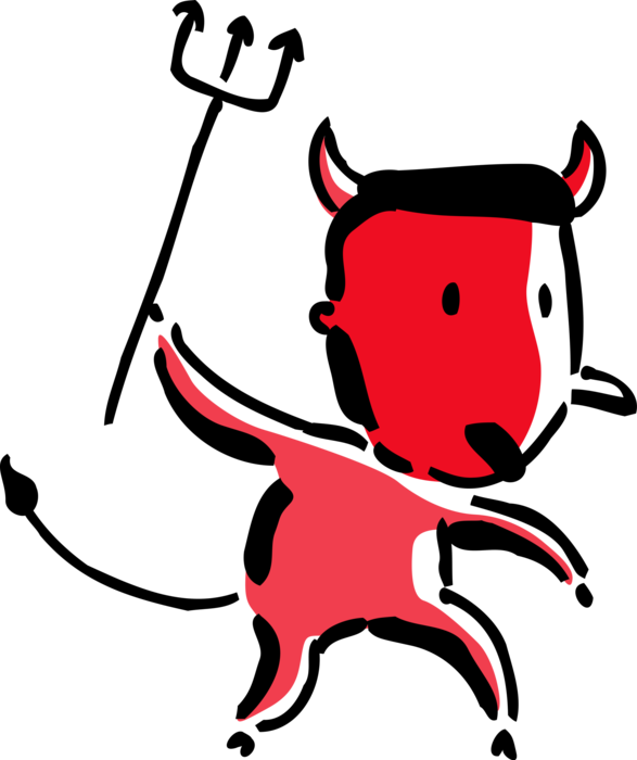 Vector Illustration Of Demonic Businessman Devil Satan - Cartoon (587x700), Png Download