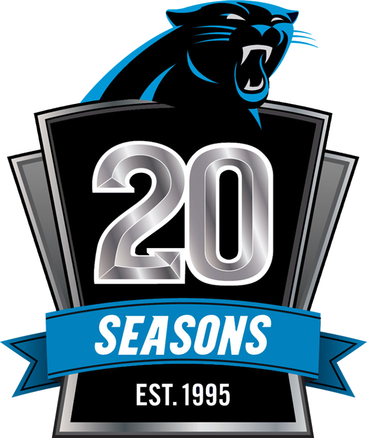Logo Carolina Panthers 2014 - Carolina Panthers 20th Anniversary Logo (735x877), Png Download