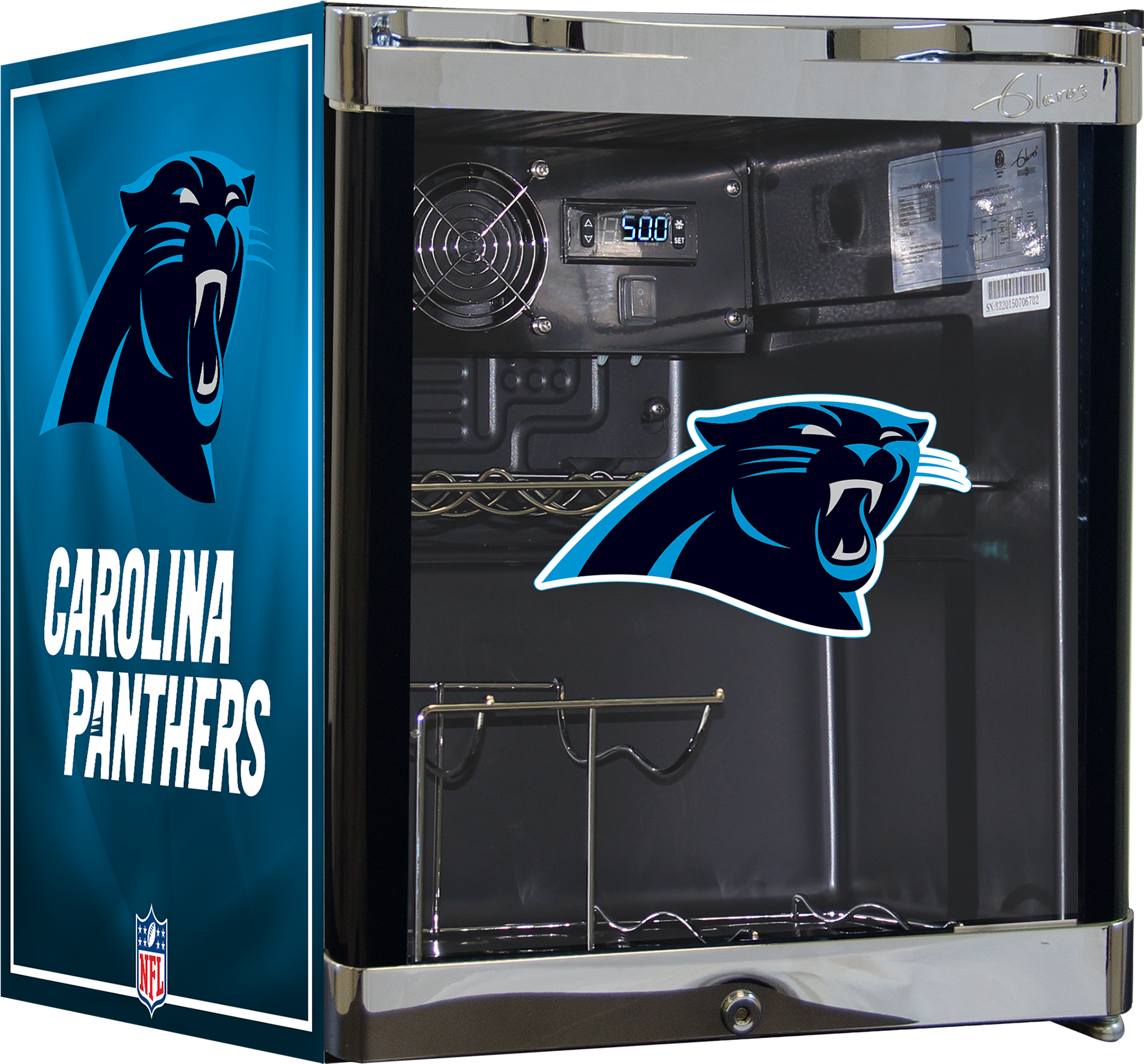 Nfl Wine Cooler 1.8 Cu Ft- Carolina Panthers (2000x1868), Png Download