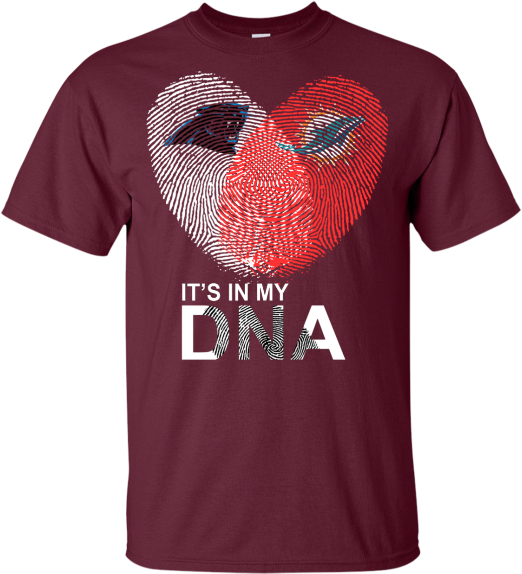 It's In My Dna Miami Dolphim And Carolina Panthers - Shirt (1155x1155), Png Download
