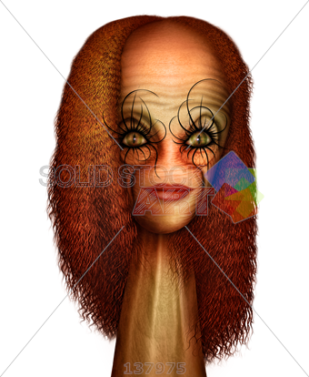 Stock Photo Of Cartoon Of Alien Redhead Woman Head - Spider Head Cartoon (340x414), Png Download