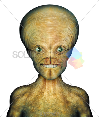 Alien With Big Teeth (340x404), Png Download