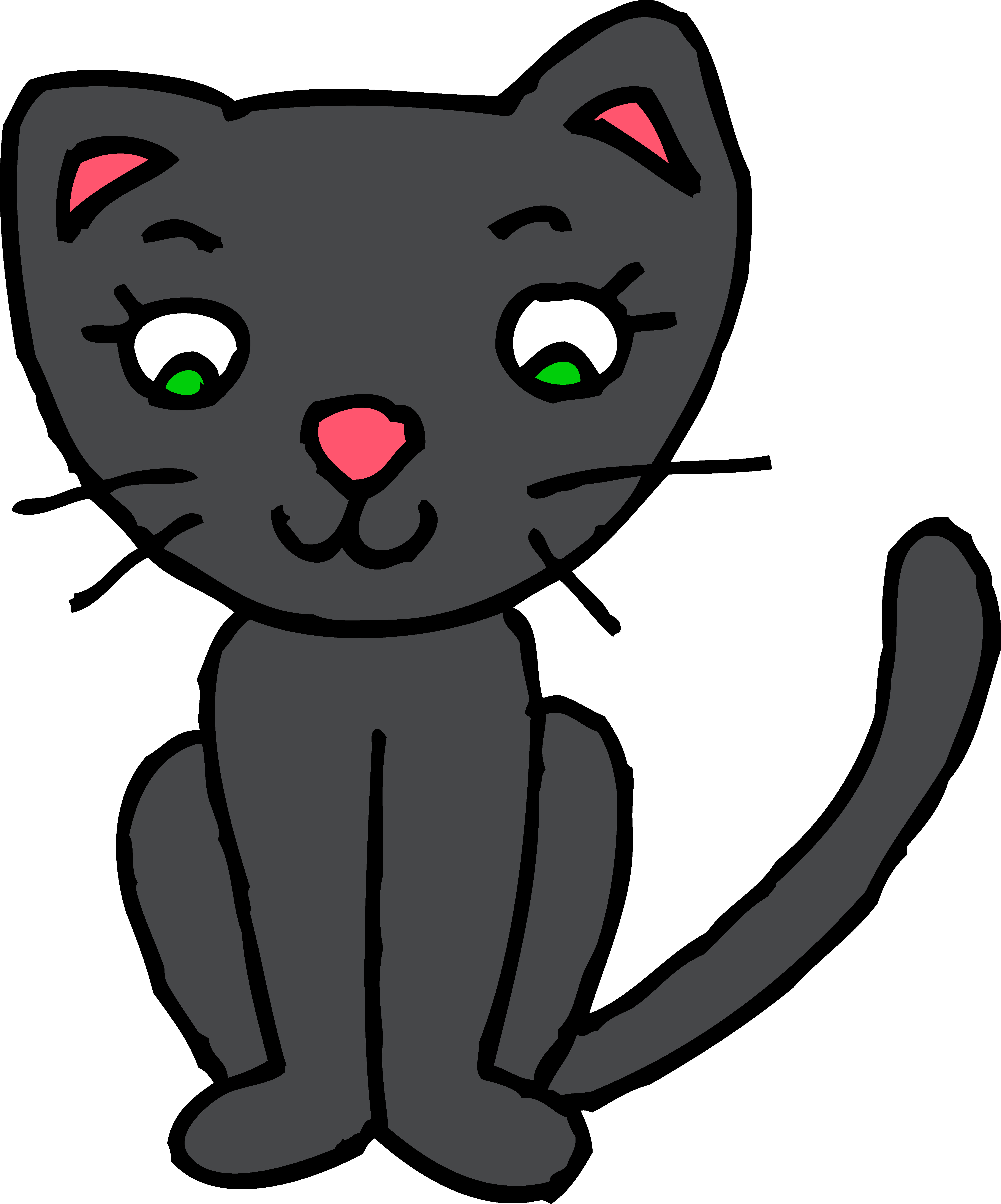 28 Collection Of Cute Black Cat Clipart Png - Kitty Clip Art (4637x5577), Png Download