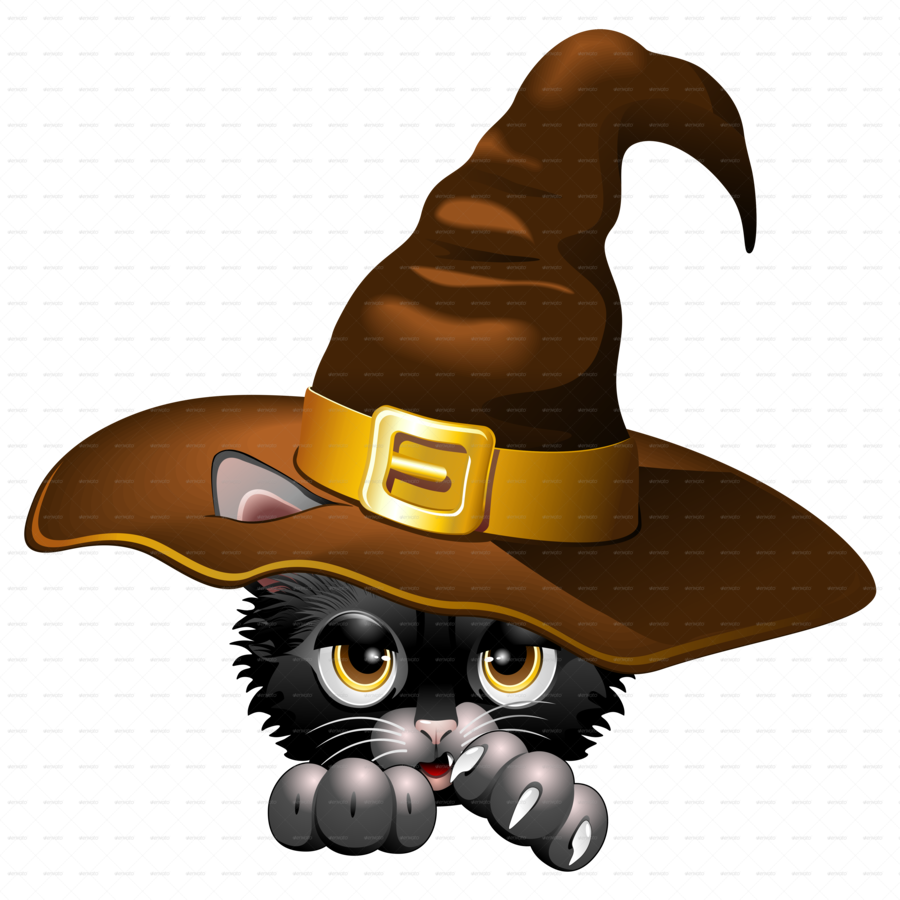 Halloween Cartoon Black Cats Clipart Kitten Cat Clip (900x900), Png Download