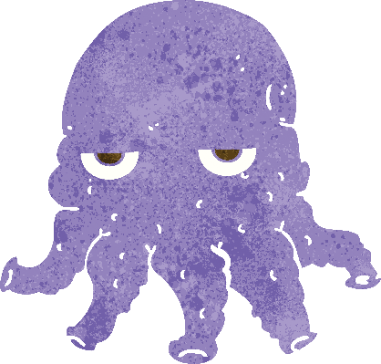 Squid Cartoon Alien (418x399), Png Download
