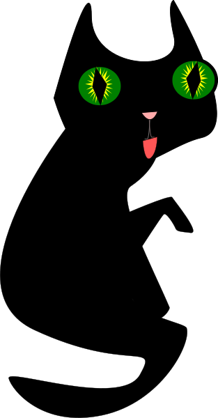 Black Cat Clipart Png (313x600), Png Download