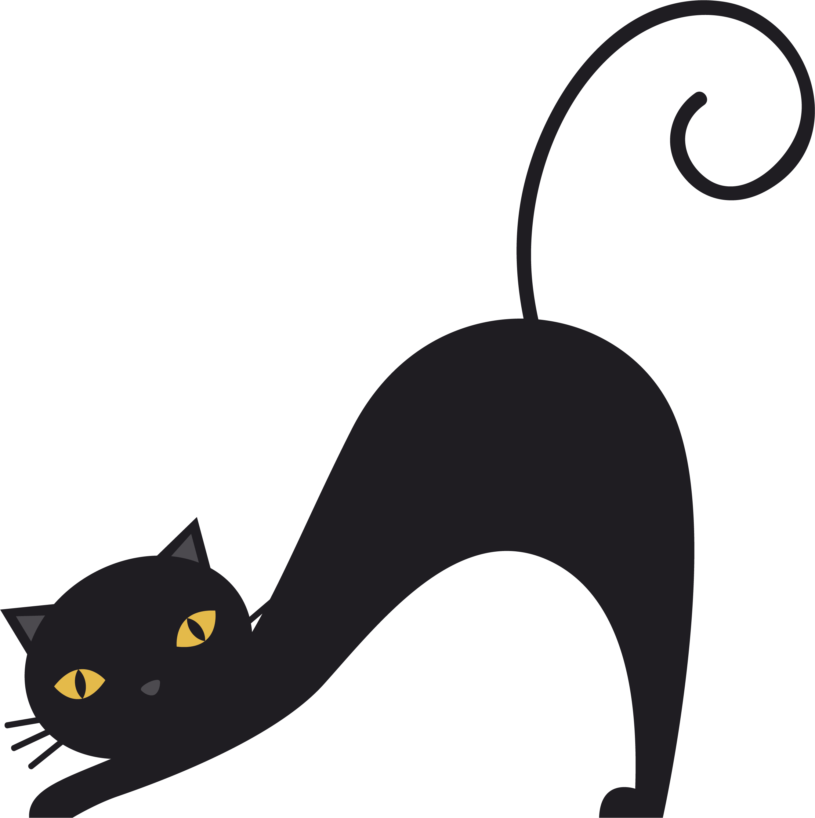 A Stretched Transprent Png Free Download - Cat Vector Png (2670x2678), Png Download