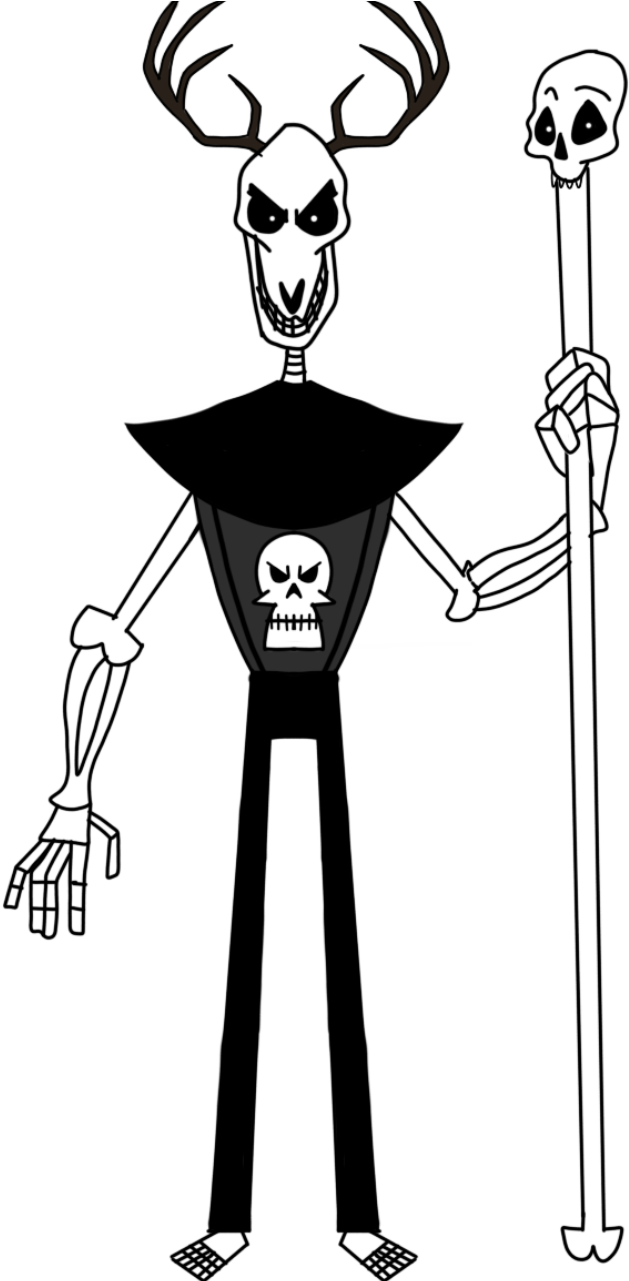 Larry Bones Deer Head Skeleton Sorcerer - Cartoon (720x1280), Png Download