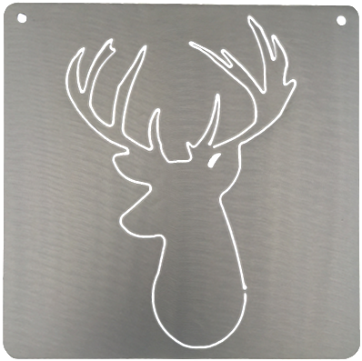 Deer Head Silver Metal Mantra - Elk (500x400), Png Download