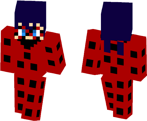 Miraculous Ladybug - Ladybug - Spiderman Ps4 Minecraft Skin (584x497), Png Download