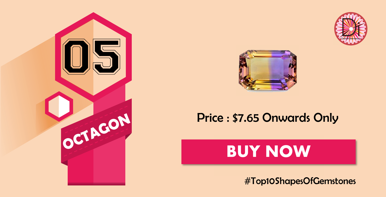 Octagon Shaped Natural Loose Gemstones And Some Other - Crystal (1500x767), Png Download