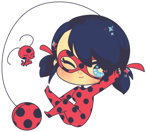 Drawing Ladybug Miraculous Tale - Kawaii Ladybug And Cat Noir (546x504), Png Download