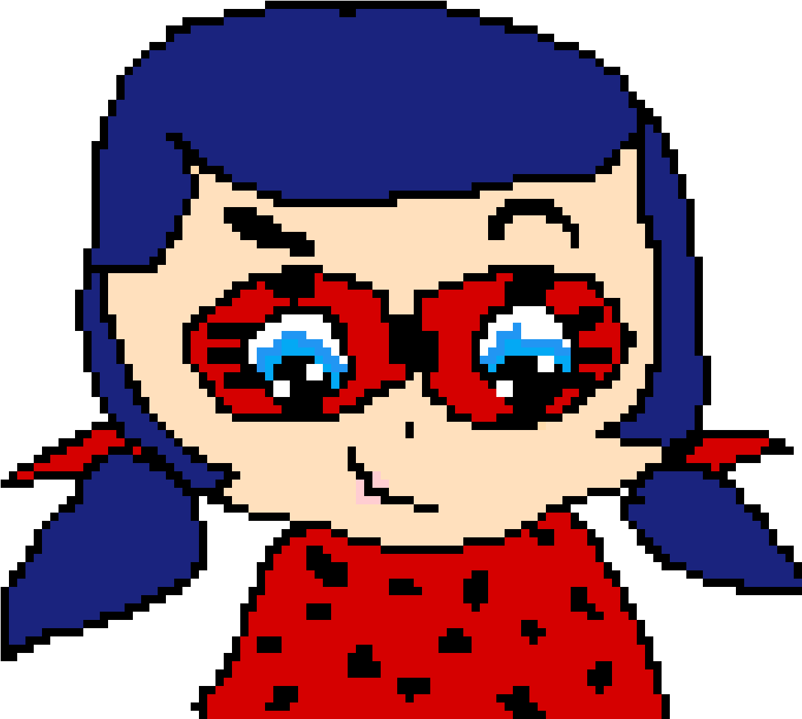 Miraculous Ladybug Pixel Art - Cartoon (1200x1200), Png Download
