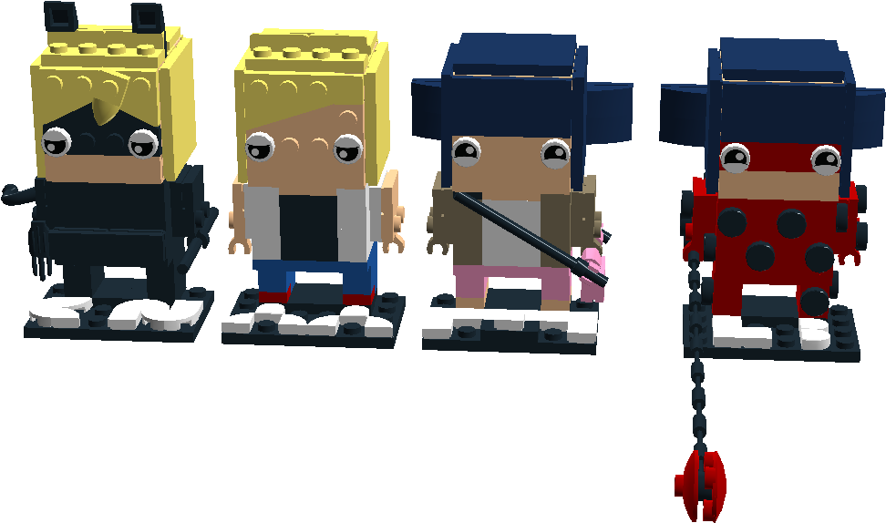 Miraculous Tales Of Ladybug And Cat Noir Brickheadz - Lego Ladybug And Cat Noir Hawk Moth (1126x600), Png Download