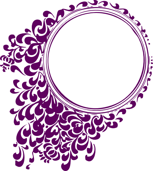 Purple Filigree Circle Clip Art At Clipart Library - Circle Border Design Png (534x594), Png Download
