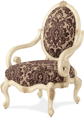 Amini Oval Back Wood Chair - Aico Lavelle Sofa Set | Blanc By Michael Amini (6 Pc) (600x510), Png Download