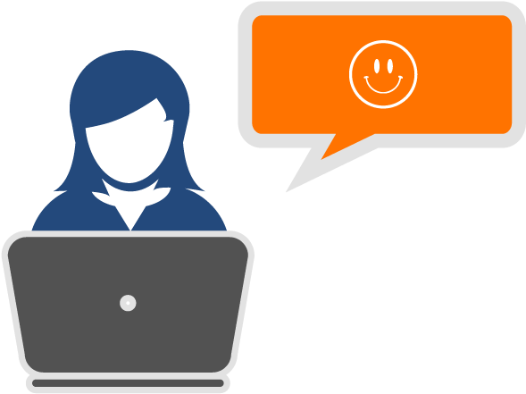 Customer Satisfaction - People With Laptop Icon (600x450), Png Download