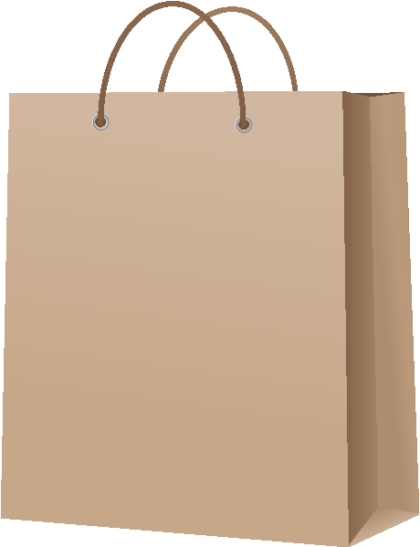 Paperbag Brown - Paper Bag Vector Png (460x600), Png Download