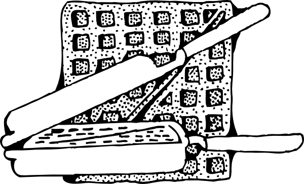 Free Vector Waffle And Waffle Iron Clip Art - Waffle Dibujo Para Colorear (600x363), Png Download