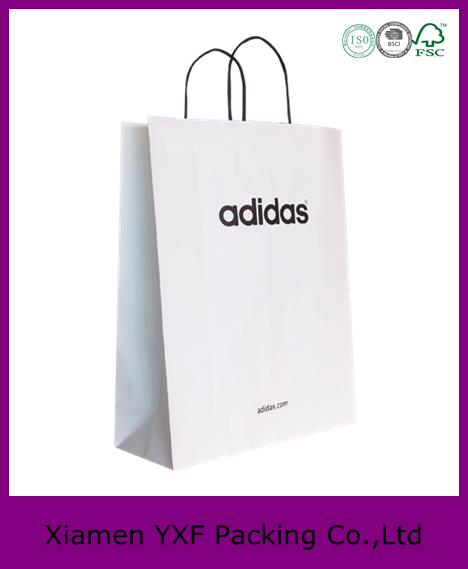 Customized Design Packaging & Printing Paper Bags With - Adidas Shopping Bag Png (468x569), Png Download