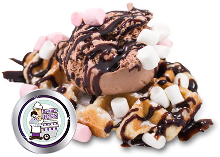 Chocolate Waffle - Waffle Sauce Chocolate Png (450x450), Png Download