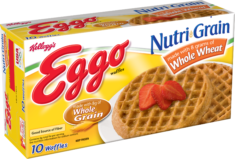 Kelloggs Eggo Nutrigrain Whole Wheat Waffle (800x542), Png Download