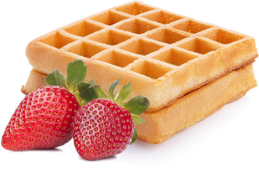 "viennese Waffles" With Strawberry - Transparent Background Waffle Clipart (1000x615), Png Download