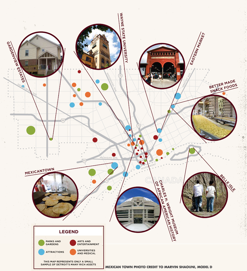 Dwp Map 2012 - Detroit (800x880), Png Download