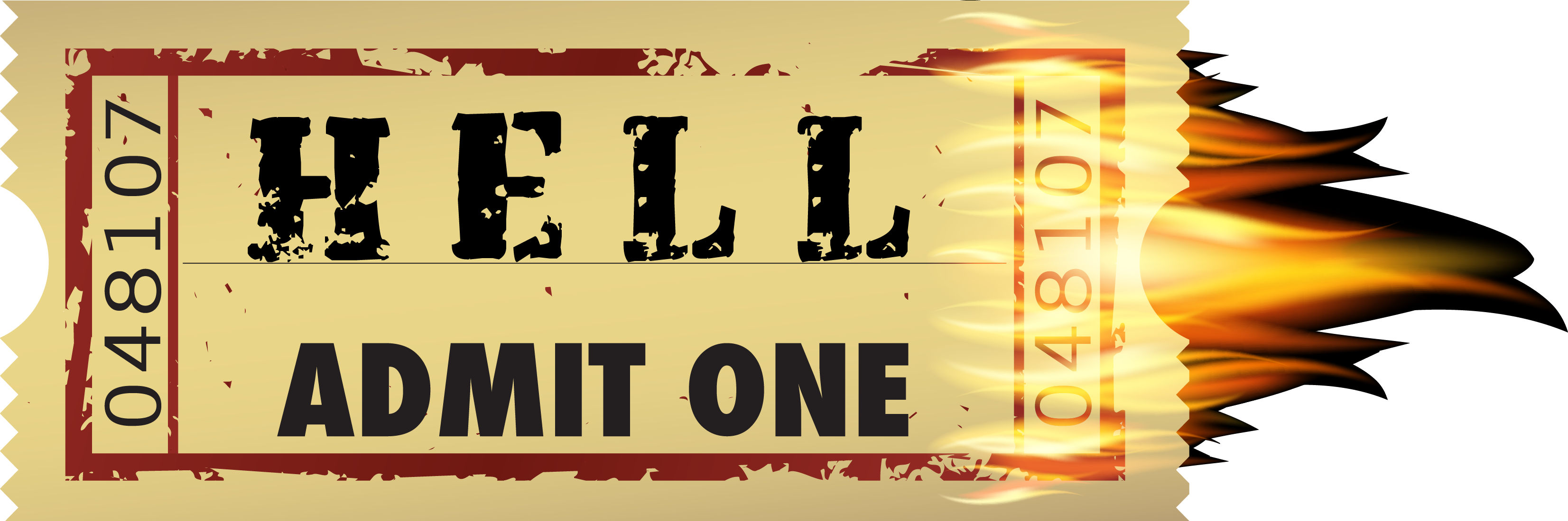 Is - Vip Ticket To Hell (3305x1100), Png Download