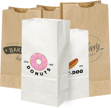 Custom Bagel And Donut Paper Bags - Paper (441x427), Png Download