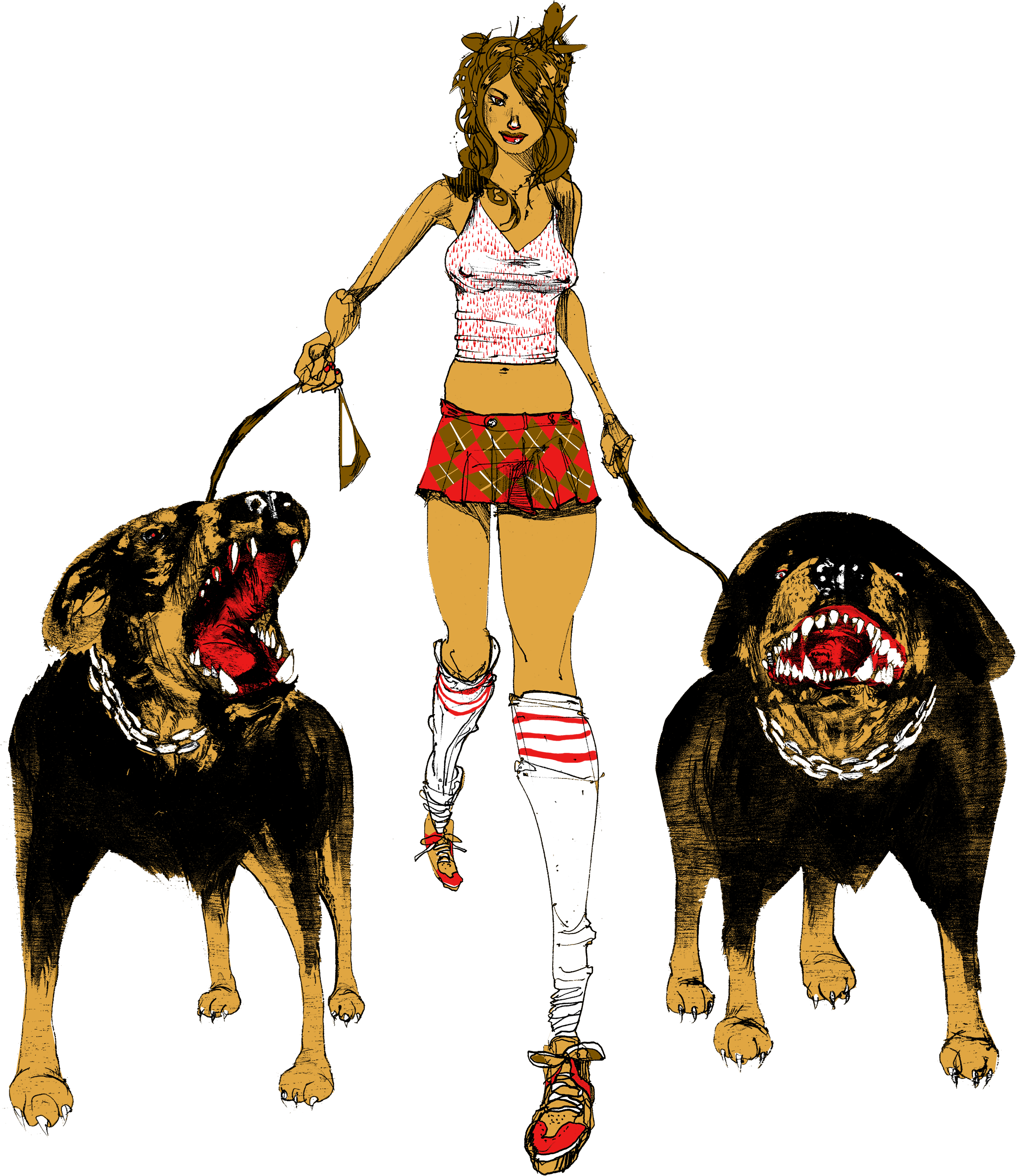 5s - Hell Houndz - David Choe (3600x4320), Png Download