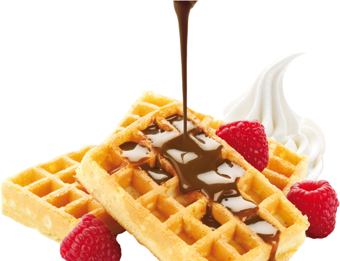 Traditional Waffle Dolccio - Waffles Con Helado Png (895x520), Png Download