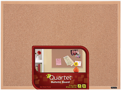 Quartet Cork Bulletin Board, 11 X 17, Oak Finish Frame - Quartet Cork Bulletin Board, 11-inch X 17-inch, Oak (683x383), Png Download