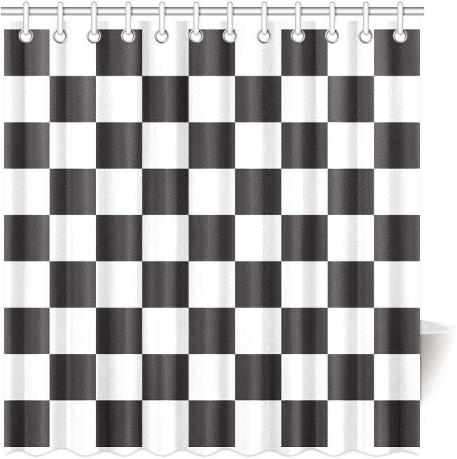 Checkerboard Black And White Squares Shower Curtain - Black And White Check Throw Blanket (800x800), Png Download
