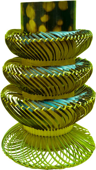 Four Step Globe Bamboo Flower Vase In Brown - Vase (1000x1000), Png Download