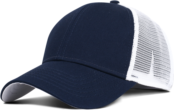 Navy/white - Dark Blue And White Cap (600x600), Png Download