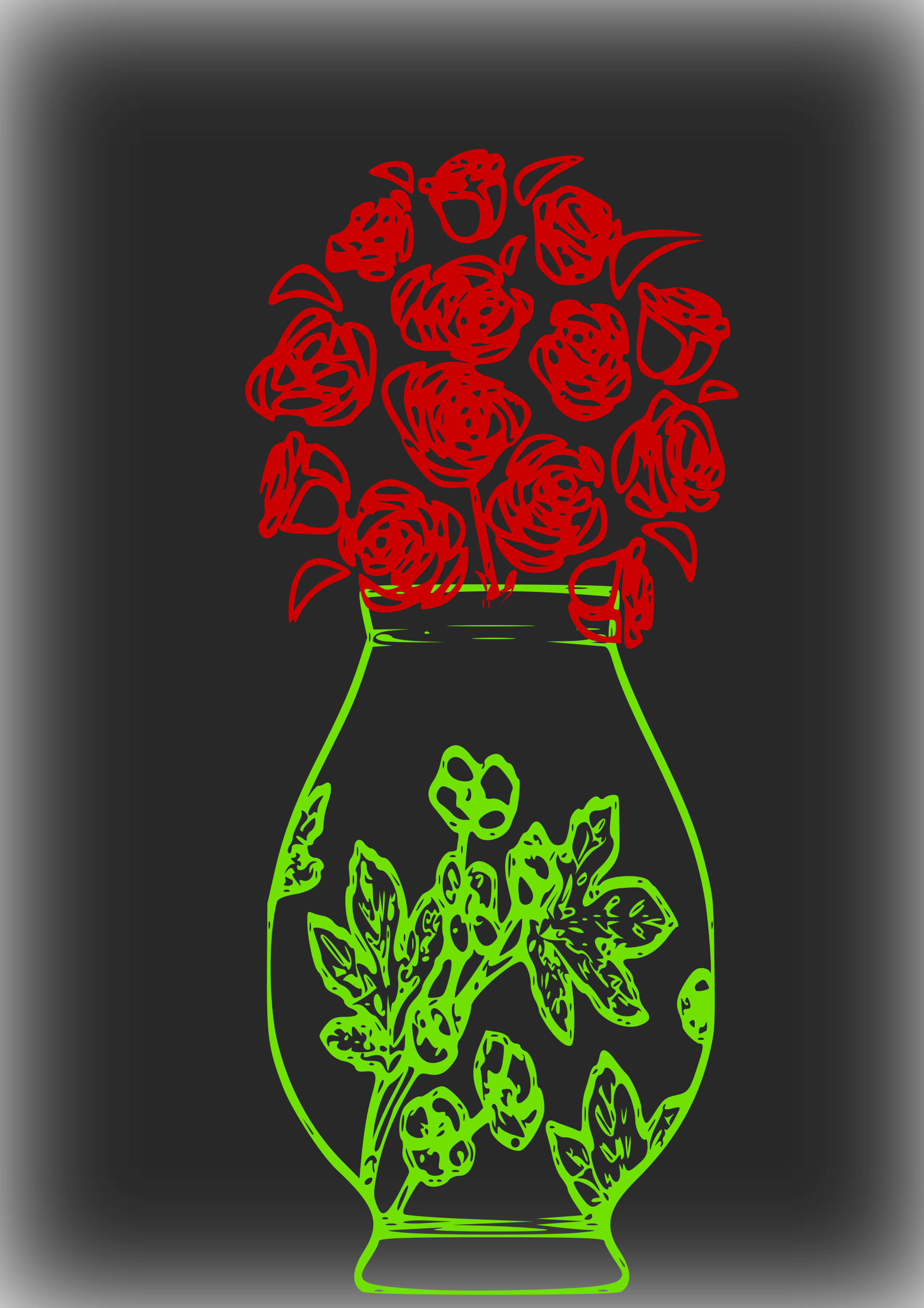 This Free Icons Png Design Of Glowing Flower Vase (1697x2400), Png Download